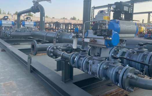 Modular process skid under fabrication